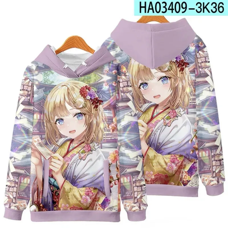 Japan Vtuber Watson Amelia 3DPrinting Man/Woman Autumn Fashion Harajuku Hoodies Sweatshirt Long Sleeve Pollover