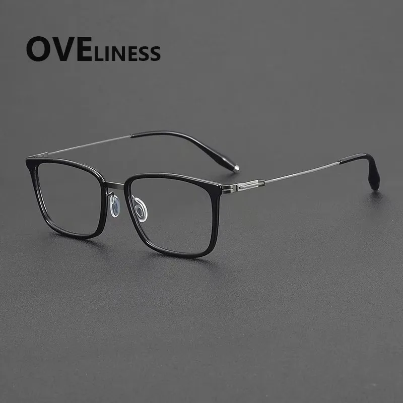 

Оправа для очков из ацетата титана, мужские квадратные очки, женские японские очки, высококачественная оптика