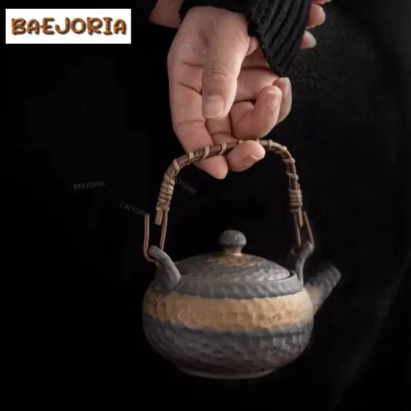 BAEJORIA Gilded Malleolar Stria Teapot Vintage Tea Infuser Pot Household Tea Maker Kettle With Filter Tableware Accessories Gift