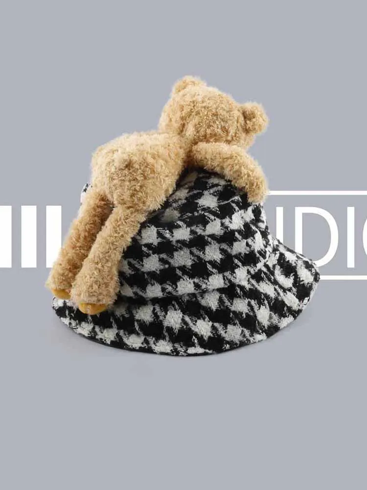 دافئ وأنيق الخريف والشتاء قبعة بحافة قبعة صياد السمك للنساء الرجال الفاخرة مصمم قبعة دلو قبعات Gorros #4