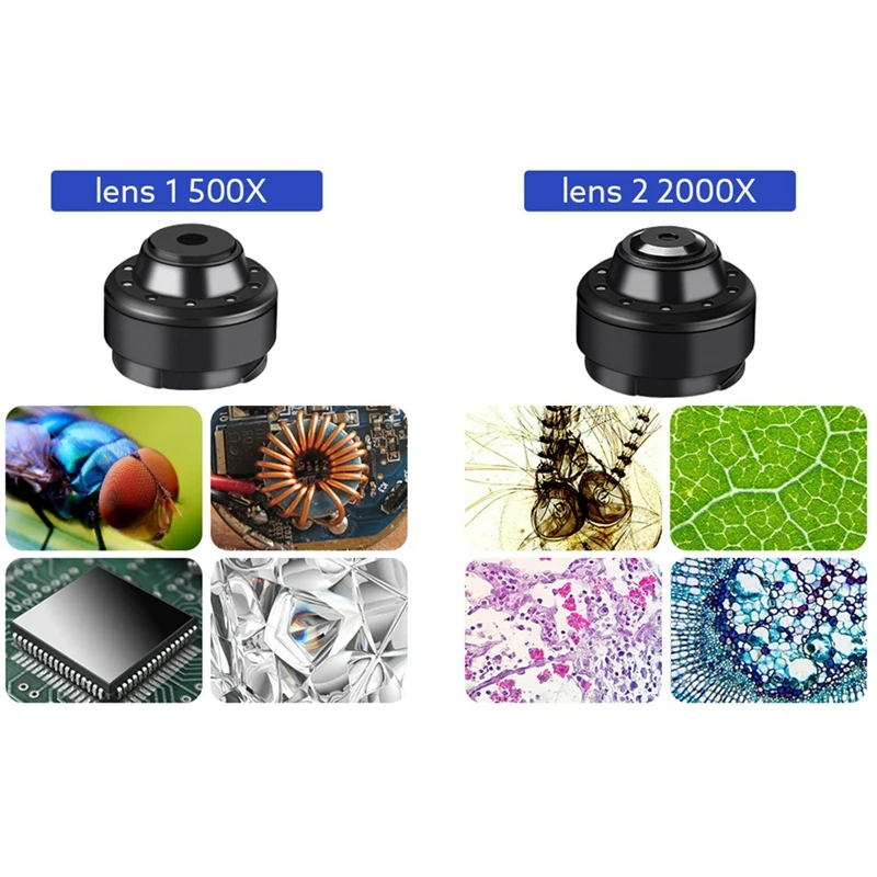 2000X Biological Digital Microscope Wifi USB Microscope With Digital & Microbial Lens With 11 Adjustable LED