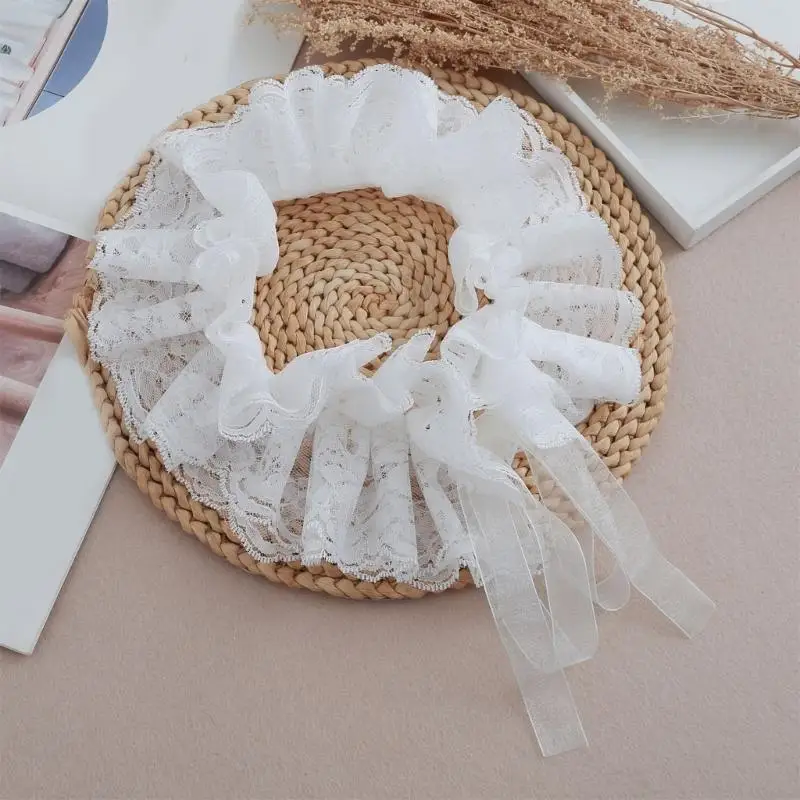 طبقة مزدوجة من الدانتيل طوق قابل للفصل مع الأصفاد خط العنق قابل للتعديل كم مجموعة Y166 #3