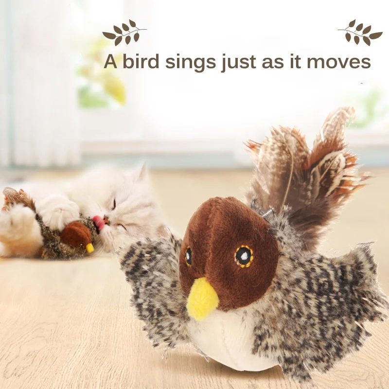 New Gigwi Pet Toys Melody Chaser Series Cat Toy Native Feather Simulation Design Simulate The Real Sounds Of Animals Toy For Cat