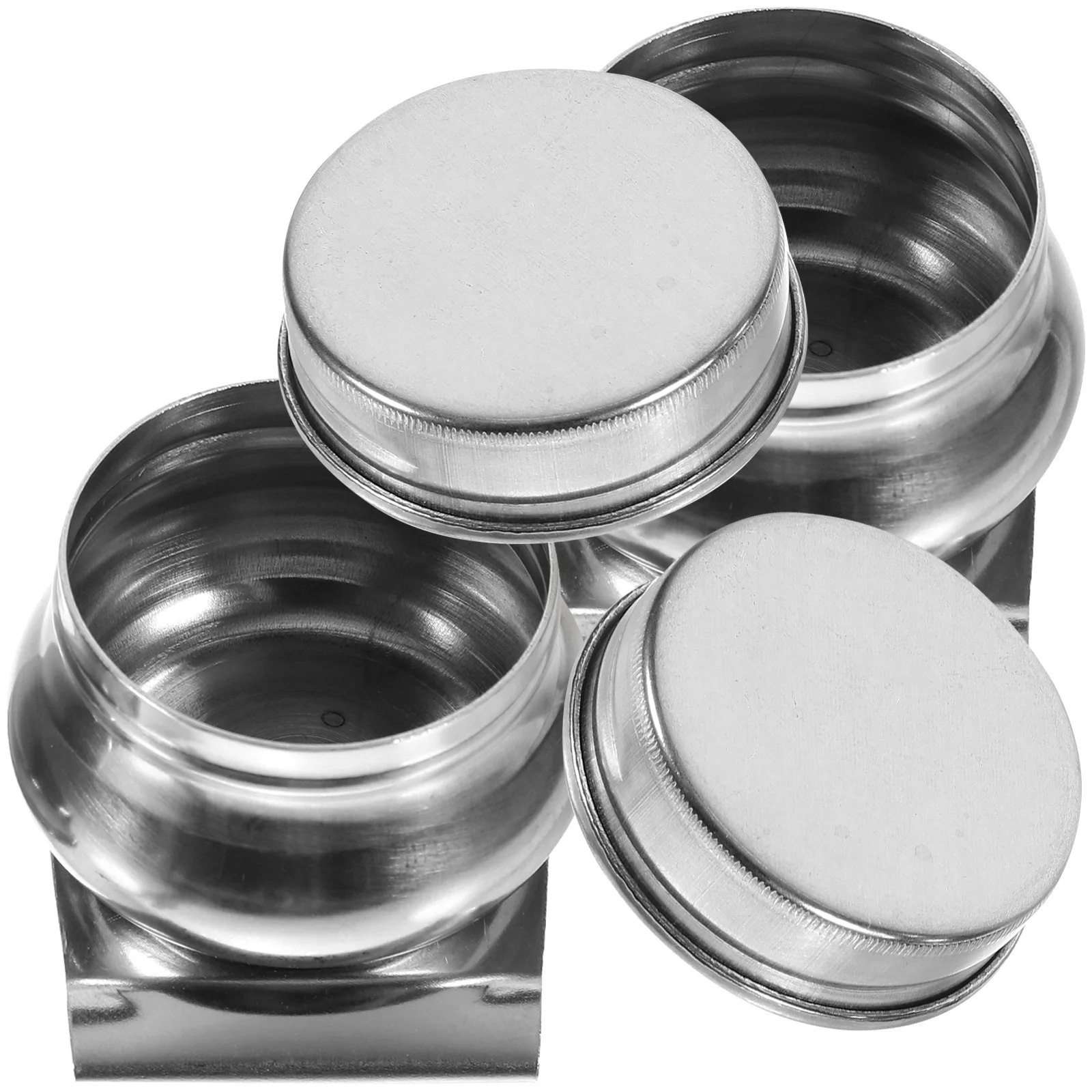 

Stainless Steel Palette Cups Double Dipper Art Palette Clip Pot Lid Oil Paint Cleaning Container