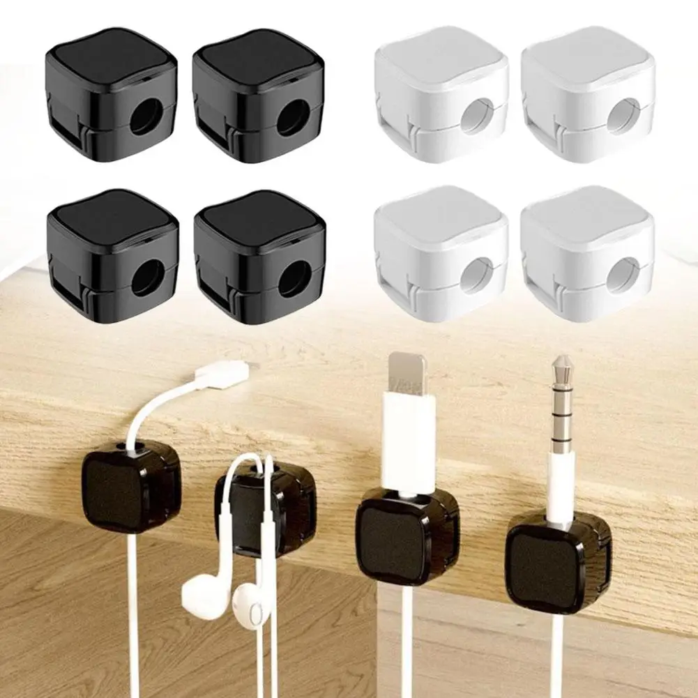 Magnetic Phone Cable Clips Cable Smooth Adjustable Cord Holder Under Desk Cable Management Wire Keeper Cable Organizer Holder