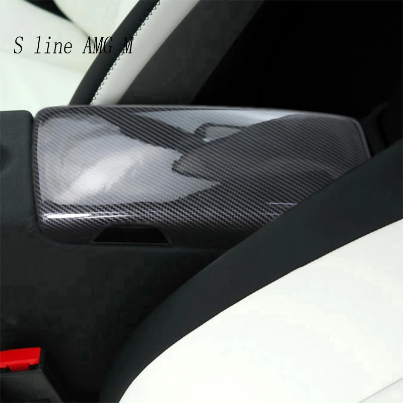 For Mercedes Benz SLK R171 2004-2010 class Car Sticker Stowing Tidying Armrest Box Panel Carbon fiber Cover Interior Accessories