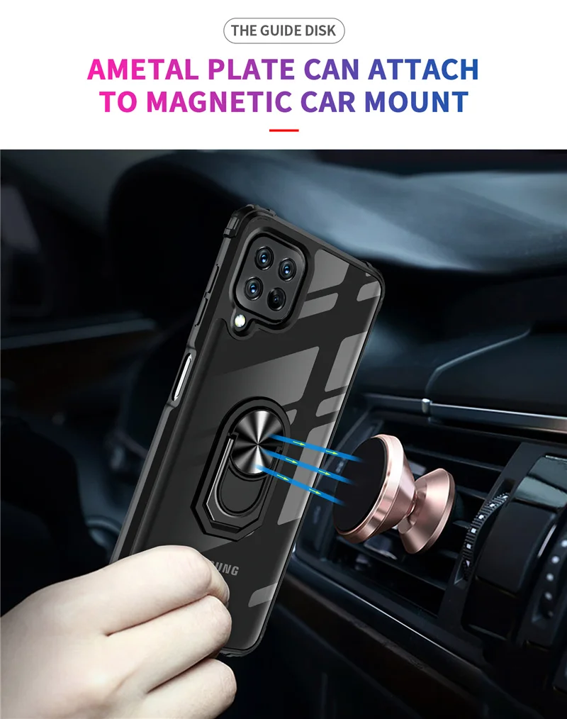 For Samsung Galaxy A22 4G 5G Case Car Magnetic Ring Armor Phone Cases For Samsung A22S A 22 S A 22S Stand Silicone Back Cover