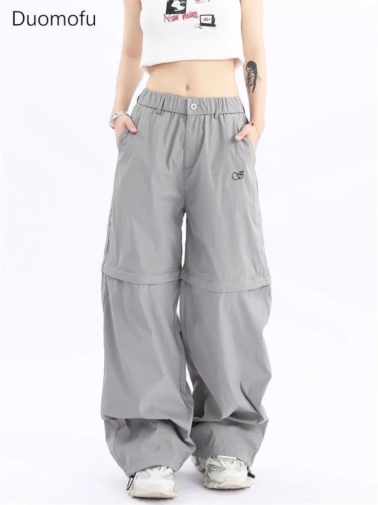 

Duomofu Cyber Y2K Detachable Track Pants Woman Harajuku Egirl Edgy Style Cargo Trousers Oversize Streetwear Techwear Sweatpants