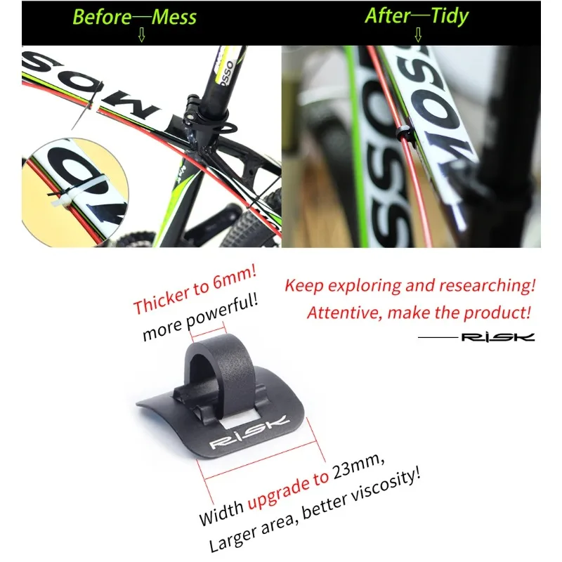 MTB Bicycle Shifter Brake Cable Guide Seat Frame C Shape Tubing Fixing Clamp Aluminum Alloy Clip Adhesive Attached Frame Buckle