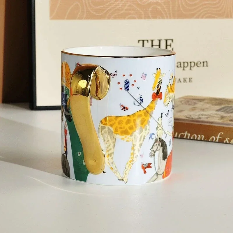 Circus Series Mug Large-Capacity Water Cup European Afternoon Tea Tea Set Bone China Cup