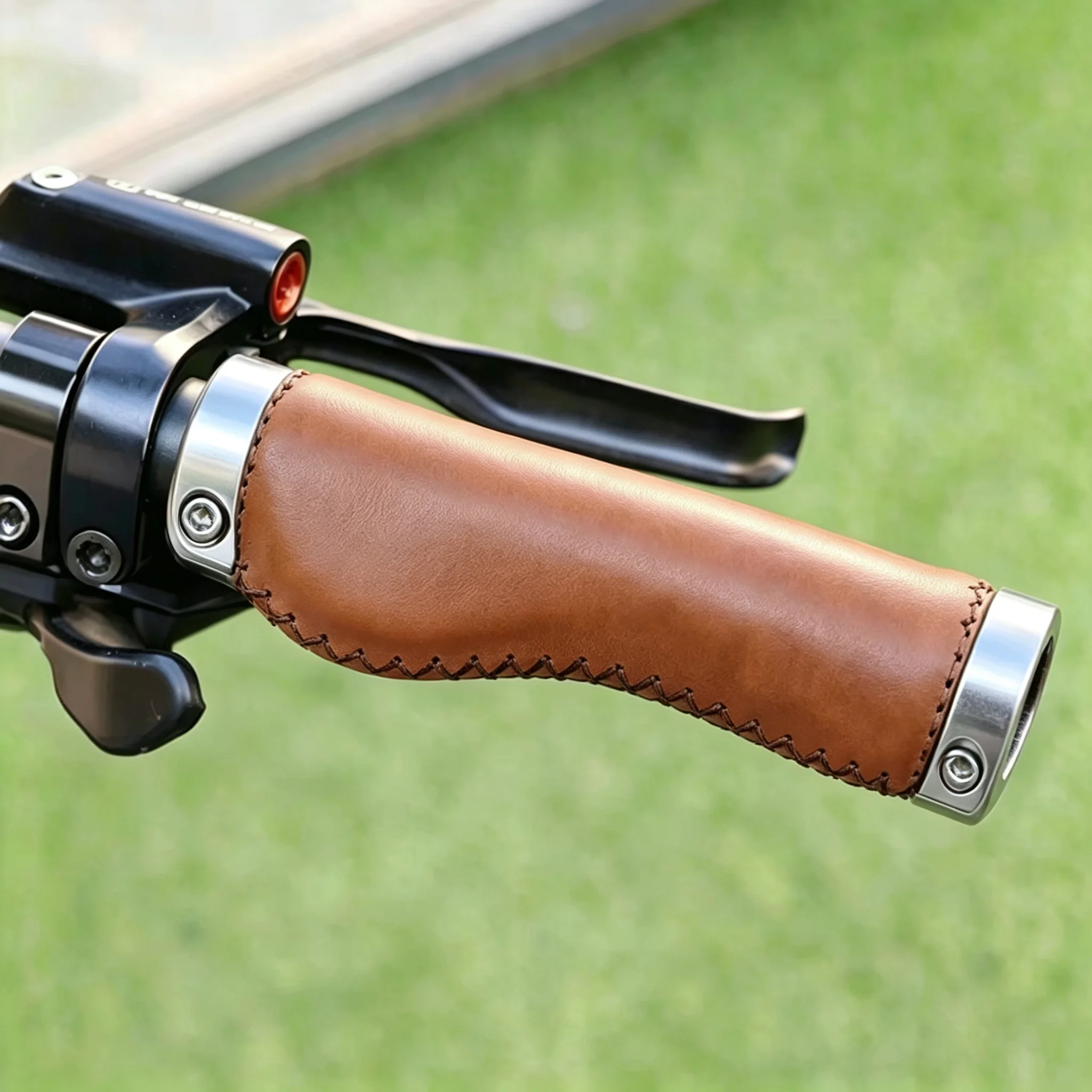 Anti-Slip Ergonomic Design for Mountain Bike MTB Bicycle Leather Handlebar Grips Outdoor Cycling Wear-resistant Bike Accessories