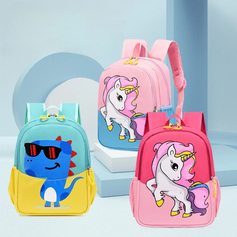 Mochila de unicornio para niños y niñas, morral escolar de dibujos animados