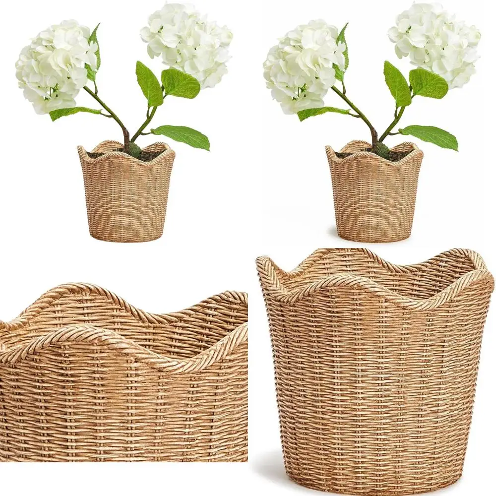 

Двухслойный кашпо из смолы с узором «корзинное плетение»