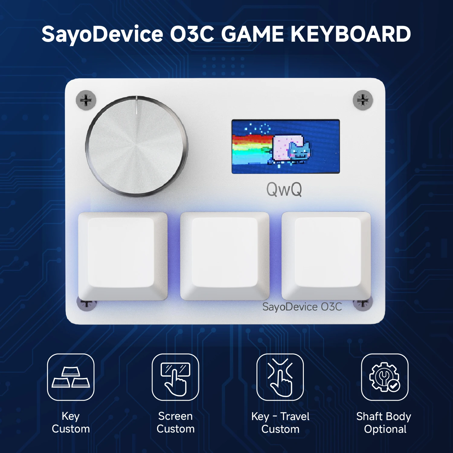 Sayodevice O3C Tastatur Schnelle Trigger Halle Magnetische Schalter Für OSU Geometrie Dash Rhythmus Spiele DIY Tasten Bildschirm Bild RGB Licht – Detail 6