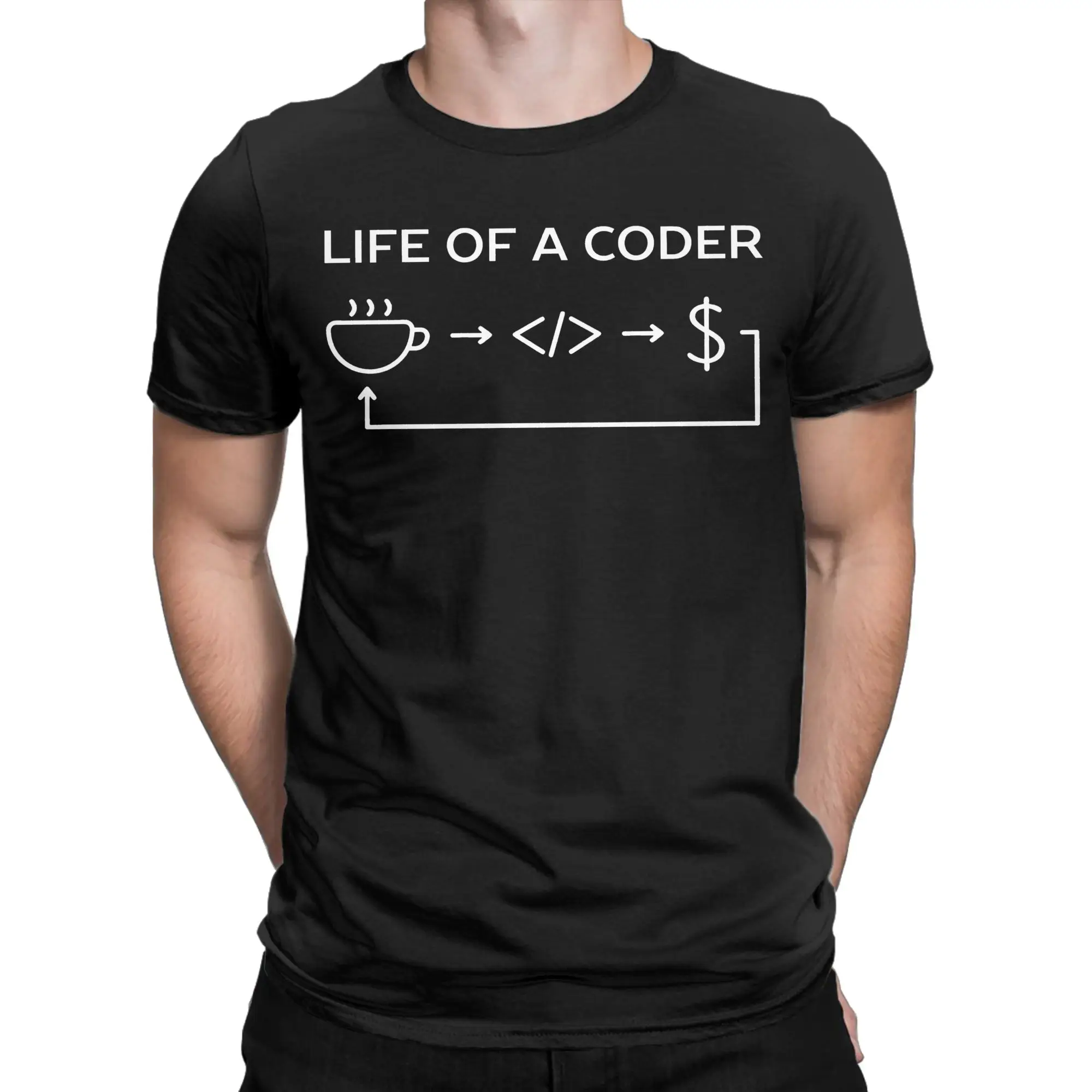 Fashion Computer Coding Humor T-Shirts for Men Crewneck 100% Cotton T Shirts Programmer Short Sleeve Tees New Arrival Clothes