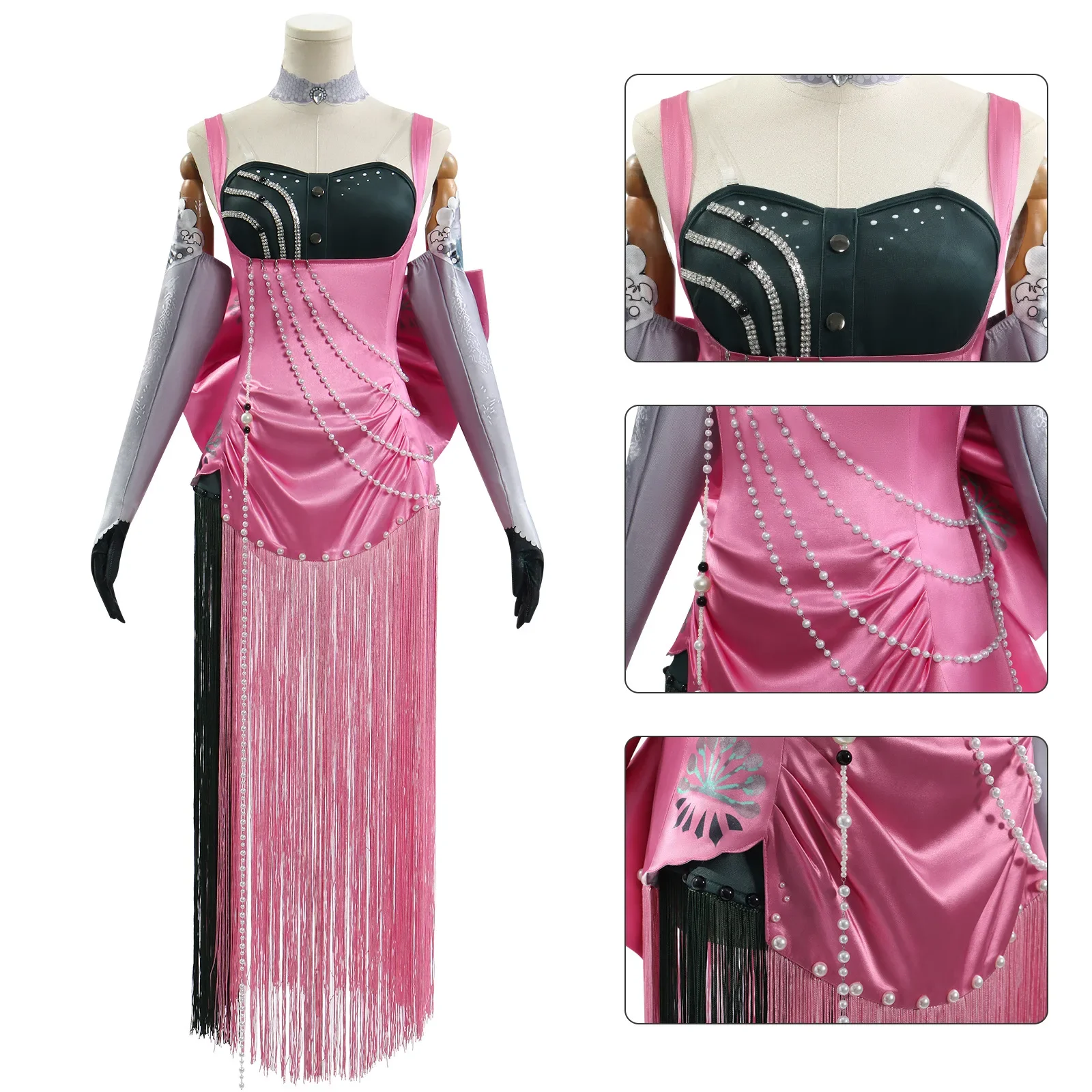 Reverse:1999 37 Anjo Nala Cosplay Costume Anime Ms. Kimberly Nala Hari Sexy Pink Dress Female Halloween Costumes