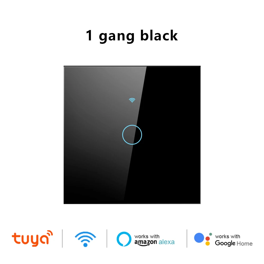 WIFI Wok mit Tuya Smart Touch Lichtschalter EU Drahtloser Fernbedienungs-LED-Lichtschalter Kein Neutralleiter Erforderlich 1-4 Gang Alexa Google