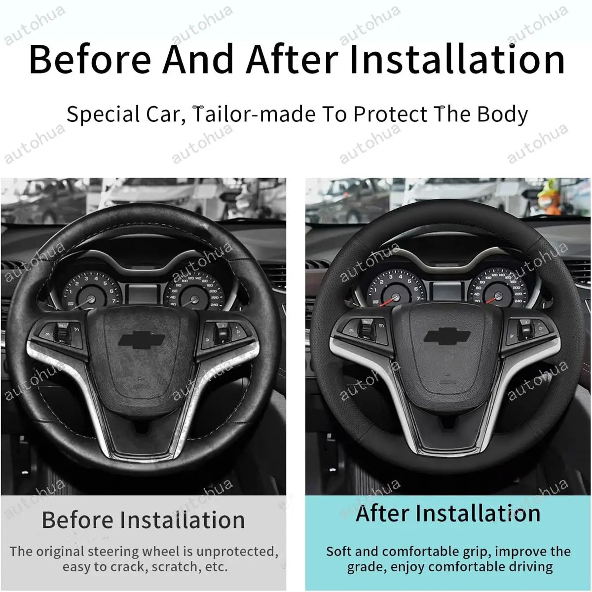 غطاء عجلة القيادة لسيارة شيفروليه 2014 ماليبو/2014 كامارو المكشوفة/2014 كامارو/2013 ماليبو ECO/2013 ماليبو/2012 سونيك سيدان