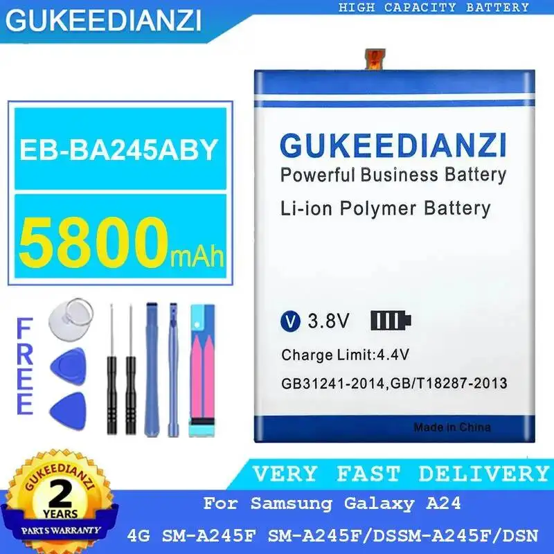 

Аккумулятор для мобильного телефона Samsung Galaxy A24 4G SM-A245F SM-A245F Dssm-A245F Dsn EB-BA245ABY, 5800 мАч, долговечный и надежный.