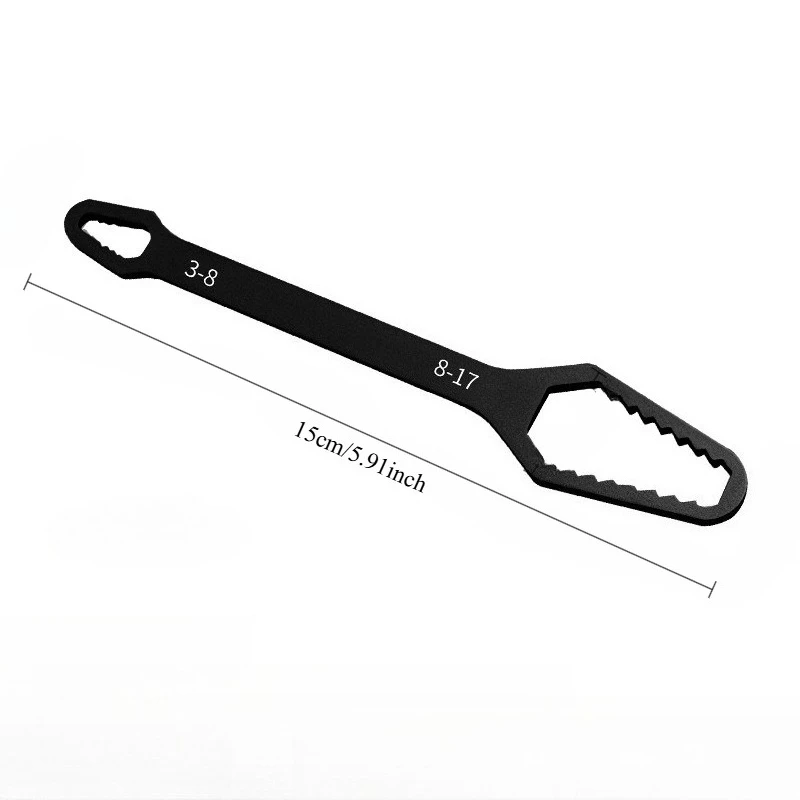 1pc Universal Double Ended Adjustable Self Tightening Ratchet Wrench 3 17mm Thick Durable Handle For Car Motorcycle Home Repair