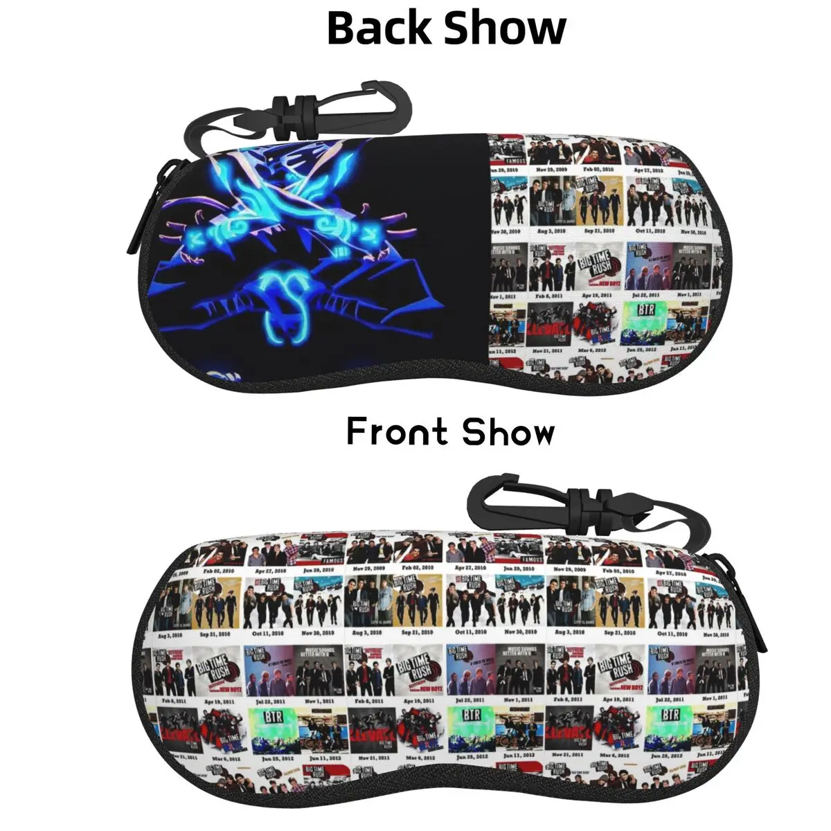 

Big Time Rush Band Famous Pictures Logo Shell Glasses Case Protector Sunglasses Box Women Men Soft Eyeglass Bag Pouch