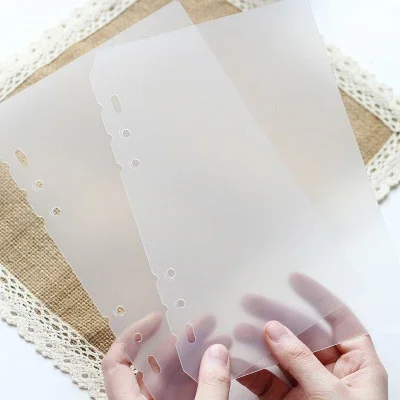 2 Pcs/ set Transparent Separated Plate for A5 Personal A7 Spiral Rings Notebook 6 Hole Loose Leaf Diary Journal Accessory