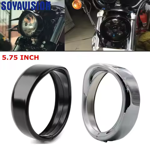 5.75 Inch Visor Headlight Trim Ring 5 3/4" Motorcycle Head Lamp Bezel Decorative Ring For Harley Sportster 883 1200 Dyna Softail