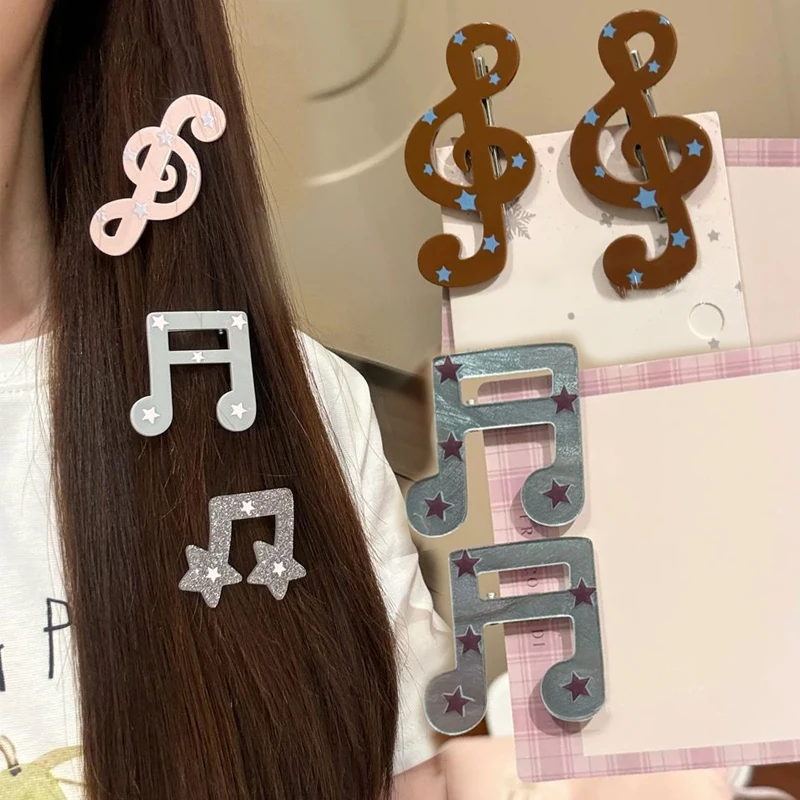 

Musical Note Shape Star Hairpins Women Y2K INS Style Bangs Side Clips Girl Harajuku Hair Clip Lovely Daily Headwear Accessories