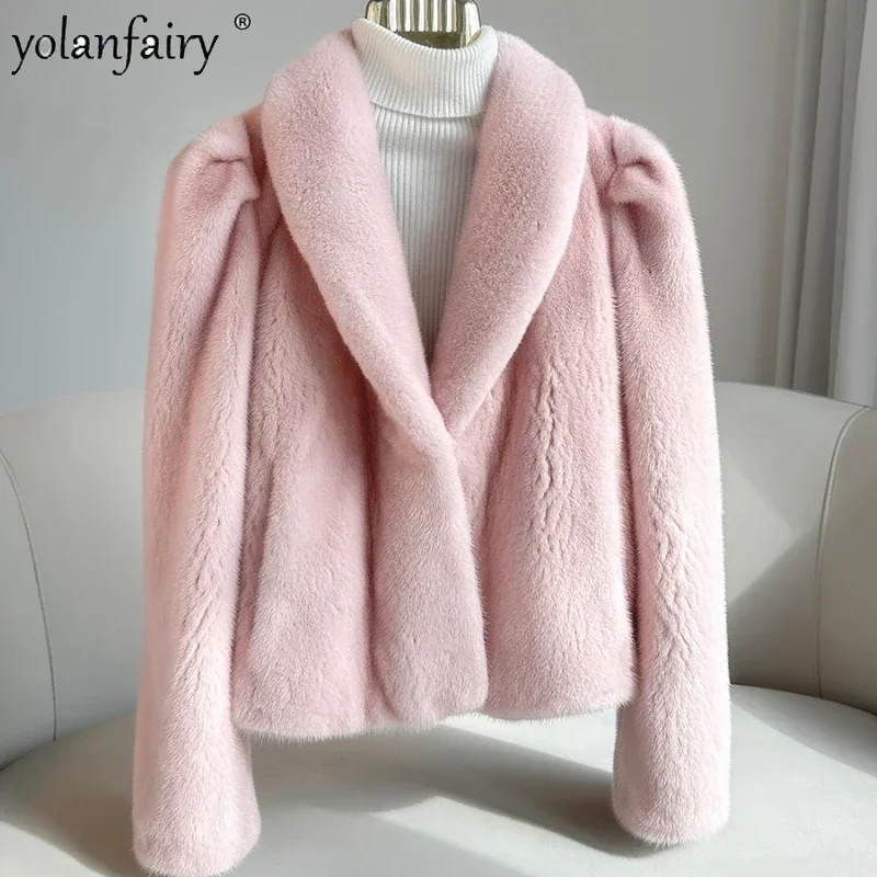 

Real Fur Coat Women Whole Mink Fur Coats and Jackets 2023 New Women's Winter Jacket Pink Short Clothing Chaquetas Para Mujer FCY