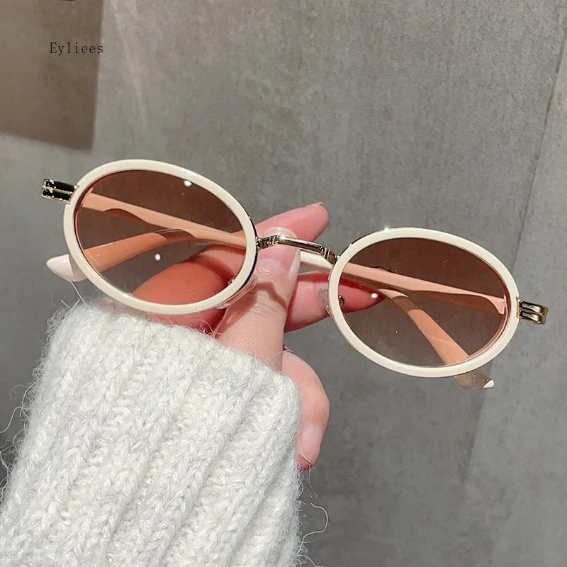 

Women Men Optical Spectacle Glasses Fashion Ins Small Oval Frame Sun Shades Eyeglasses Finished Ladies Outdoor Plain Sunglasses