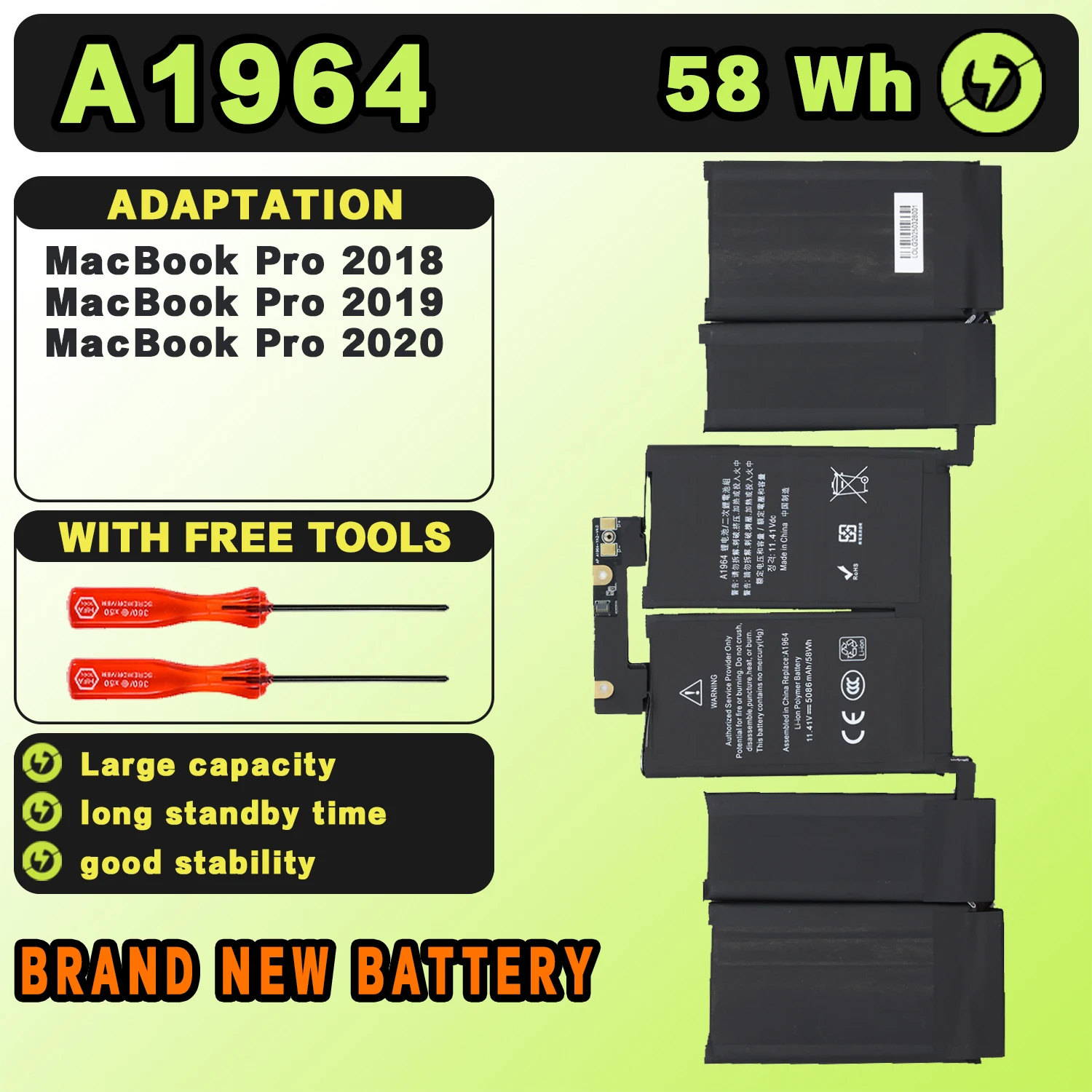 

Аккумулятор для ноутбука SAT для Apple MacBook Pro 13-дюймовый A1964 A1989 (средний 2018 2019) A2251 (2020) EMC 3214 3348 3358