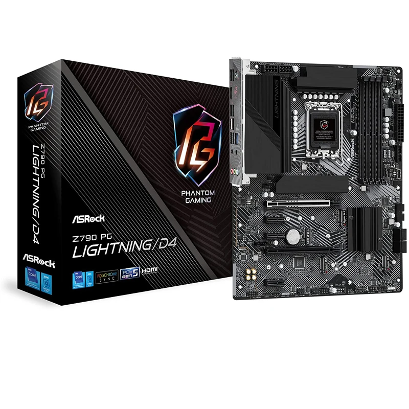 

New ASROCK Z790 PG Lightning/D4 DDR4 DIMM Slots 128G 5333+(OC) ATXSupports 13th Gen & 12th Gen Intel Core Processors (LGA1700)