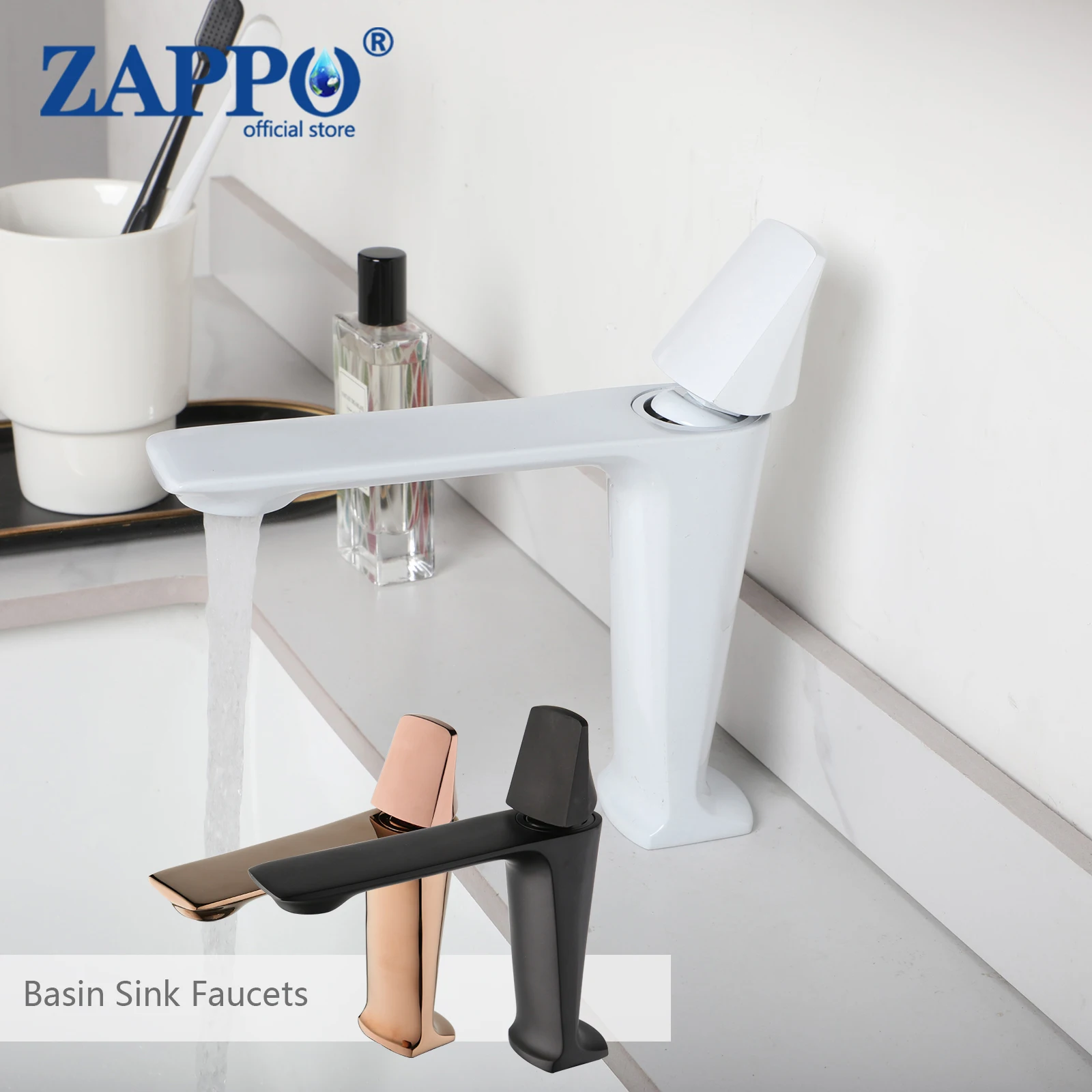 

ZAPPO Ultra-Thin Bathroom Vessel Sink Faucet Deck Mounted Bathroom Faucets Lavatory Vanity Faucet Hot Cold Water Mixer Tap