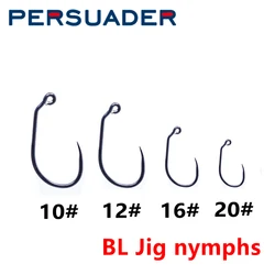 Persuader&KONA brand expert-level 40hooks per box reversed point jig nymphs hook 10#12#16#20# barbless trout fishing fly hooks