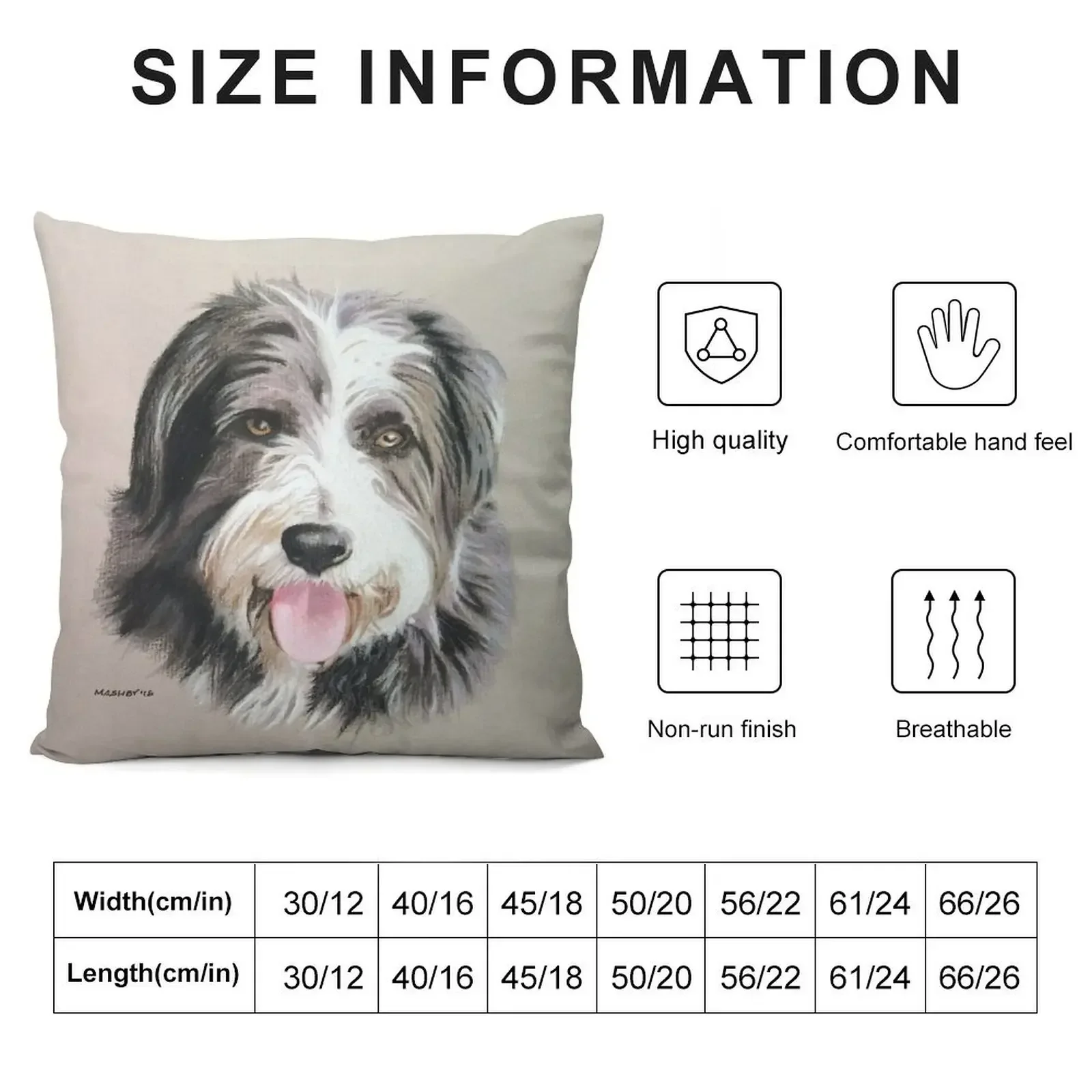 Millie the wonderful Bearded Collie Throw Pillow Pillow Cases Decorative Sofa Cushions christmas pillow case