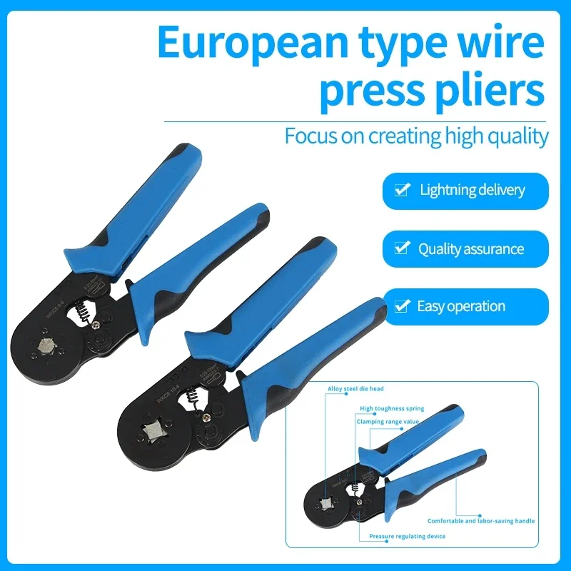 1 Piece Terminals Hand Wire Crimping Pliers 6-6 6-4 0.25-6mm² 23-10AWG Electrical Wire Ferrule Crimping Hand Tools