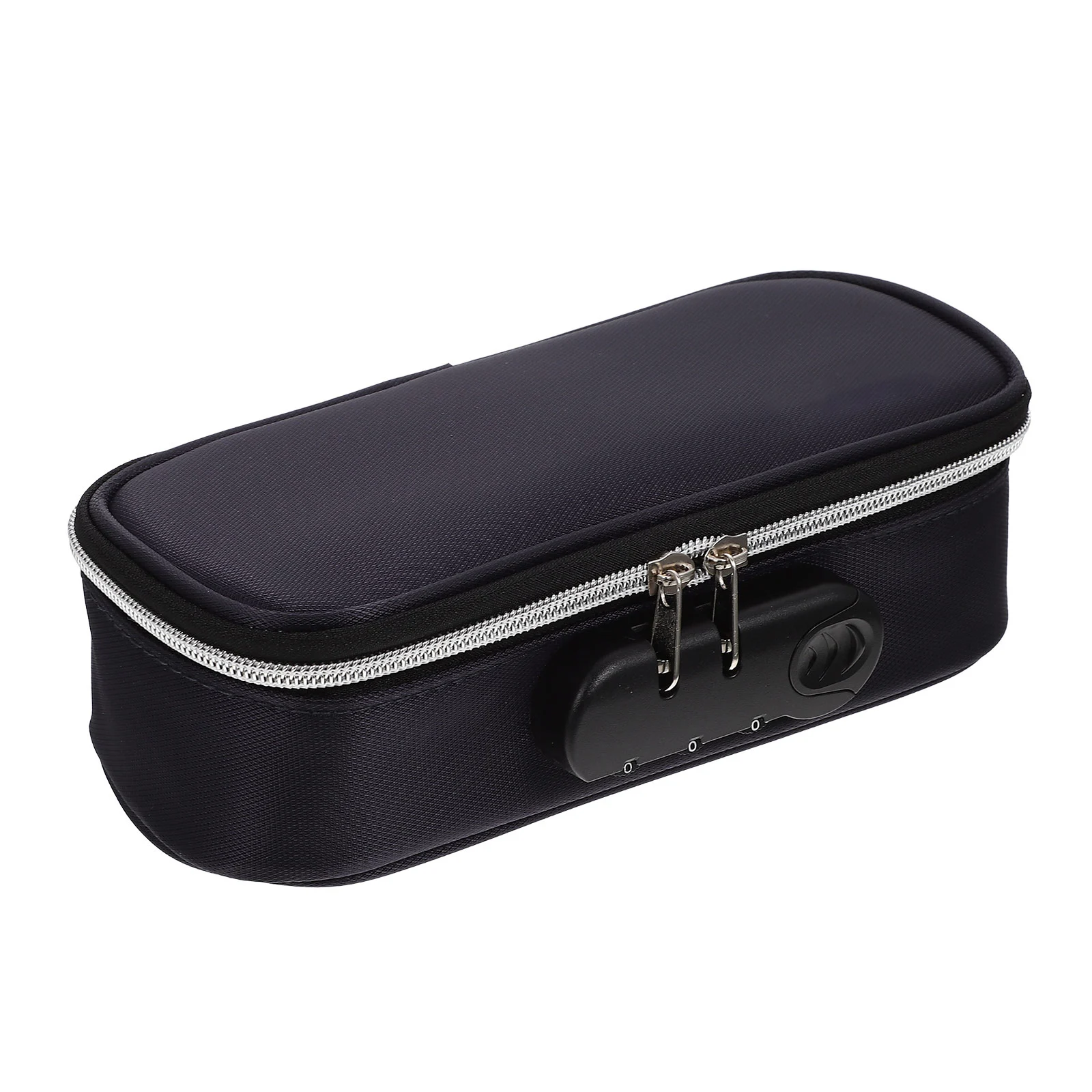 

Password Lock Pen Bag Large Capacity Oxford Fabric Blue Multi-compartment Pencil Case Handheld Stationery Storage School