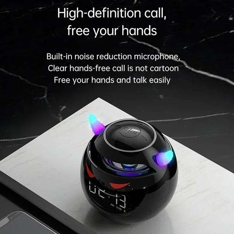 

Mini Speaker Alarm clock Wireless Ball Shape Clock Speaker with LED Digital Alarm Clock Music Player Bluetooth Speaker audio