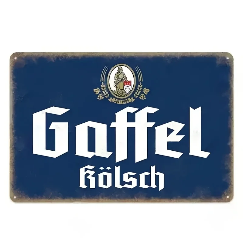 Gaffel Kolsch Vintage German Sign - Rustic Iron Wall Hanging Decor, No Electricity Needed, Perfect for Bedroom or Game Room, Wal