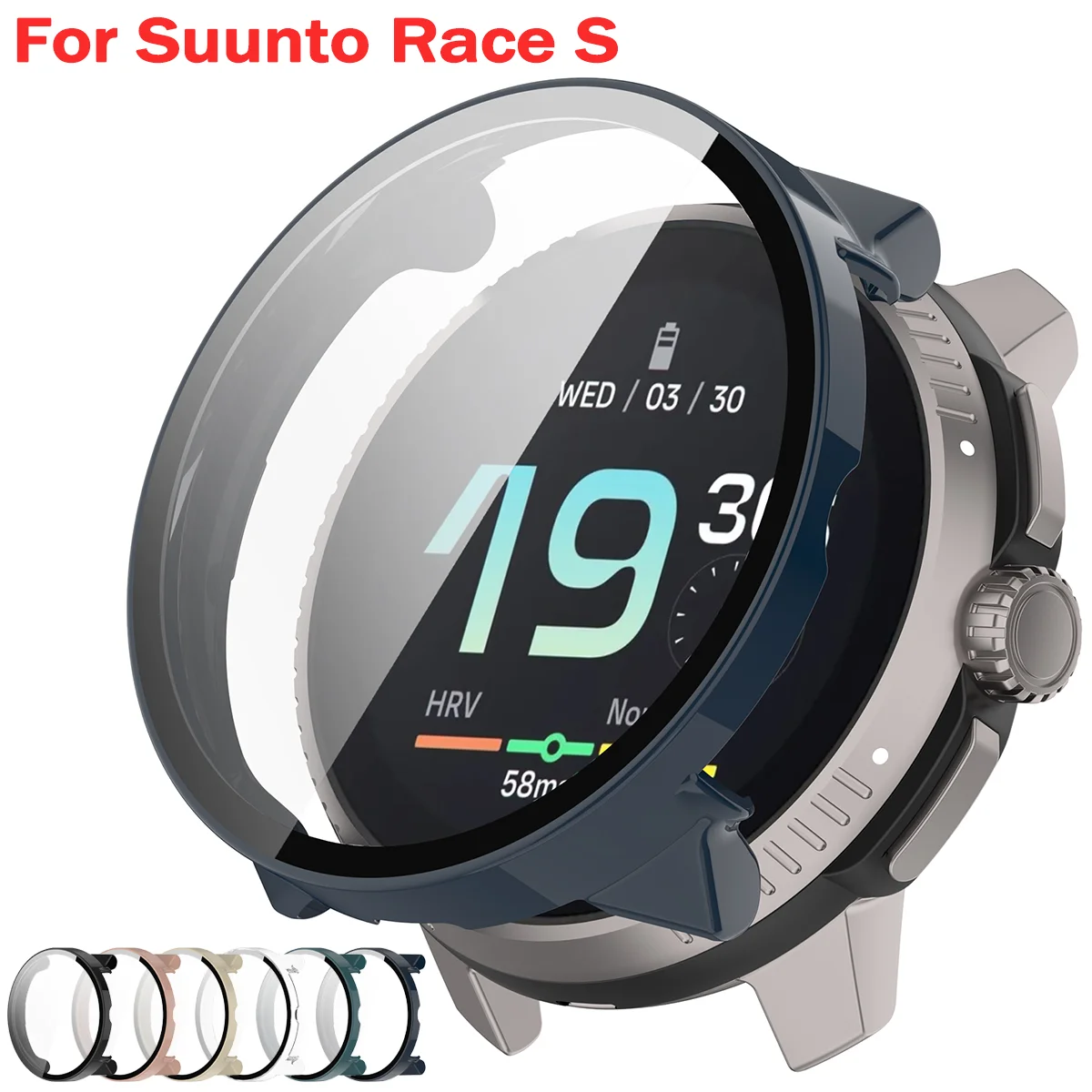 Für suunto race s fall gehärtete glas folie bildschirm schutz abdeckung stoßstangen schale für suunto rennen zubehör