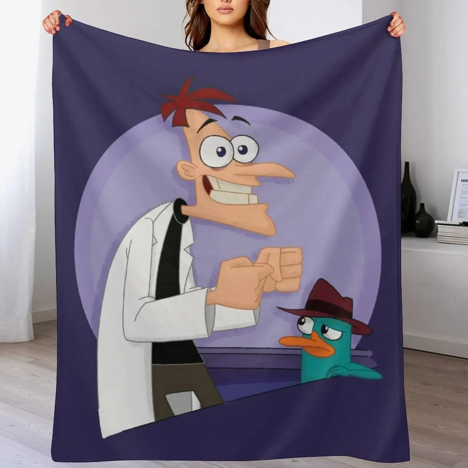 

Doof and Perry Throw Blanket Lightweight Warm Blanket for Travel Camping