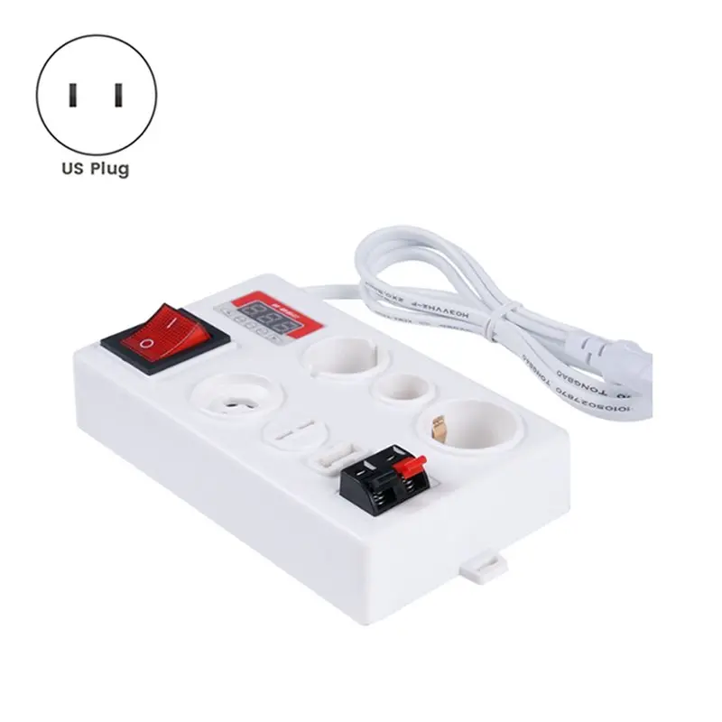 【NEWLY】2X E27 B22 E14 Lamp Bulb Tester, LED Light Voltage Power Quick Test Box, Fast Testing With Power Display US PLUG