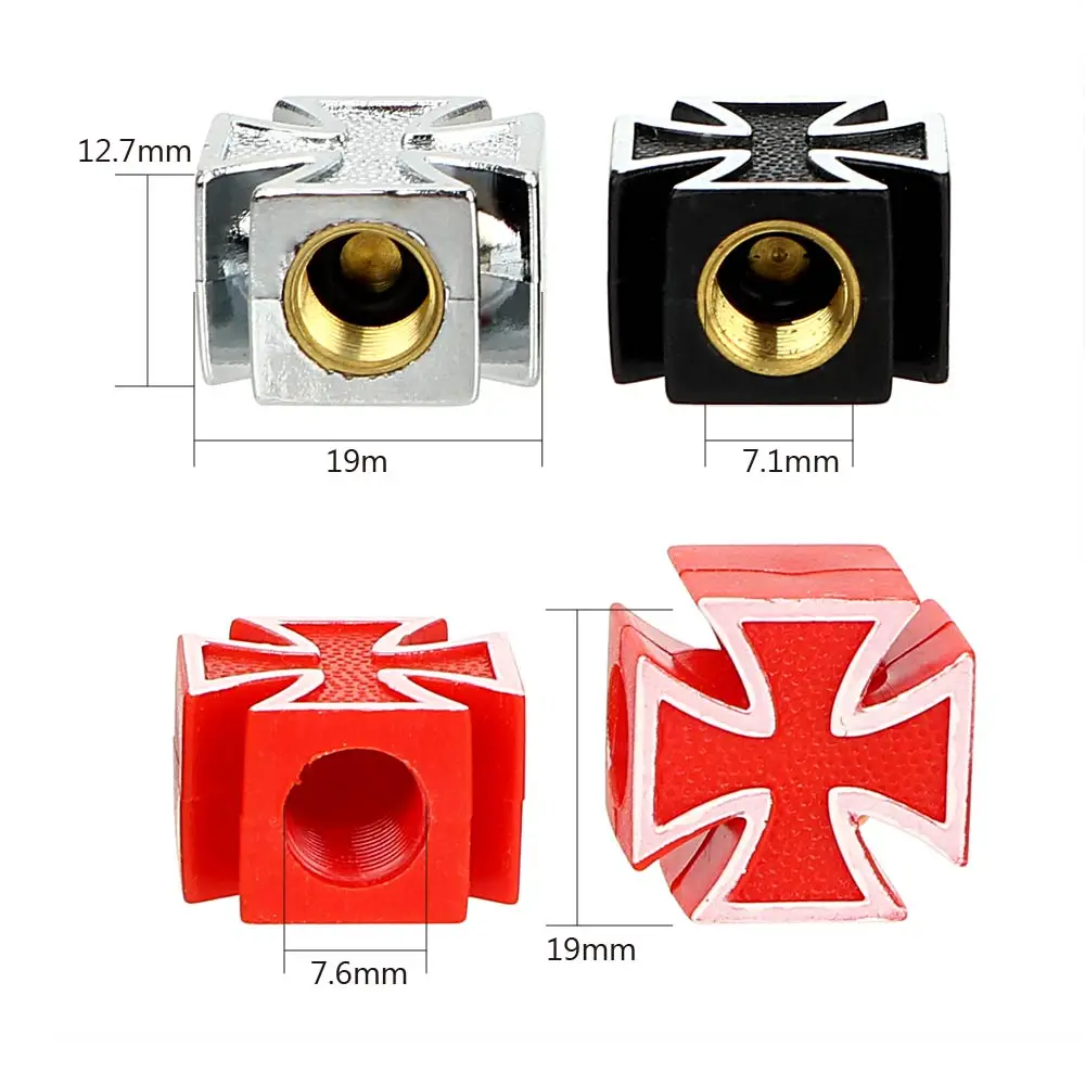 4pcs/lot for Bicycle Motorcycle Universal Car Wheel Tyre Stem Air Caps Car Styling Car Tire Air Valve Cap  Covers Cross Style