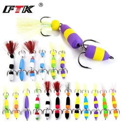 FTK MANDULA Insect Vissen Lokken Schuim Kunstaas Multi Segmenten Zacht Lokken Swimbait Bass Vissen Accessoires