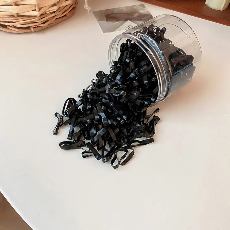 2000Pcs Black Small Disposable Hair Bands Scrunchie Girls Elastic Rubber Band Ponytail Holder Hair Accessories Hair Ties