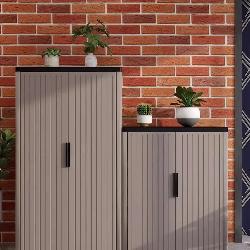 

Минималистичный современный стальной шкаф для обуви с защитой от воды и солнца, вместительный шкаф-витрина для хранения обуви, модная мебель