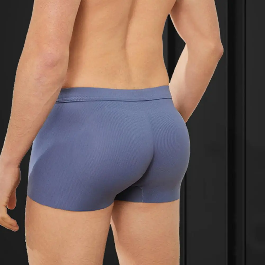 Seamless Fake Buttocks Men'S Boxers Latex Shaping Underwear Hip Lifting Hip Beautifying Peach Hips Men Shaped Underpants Shorts