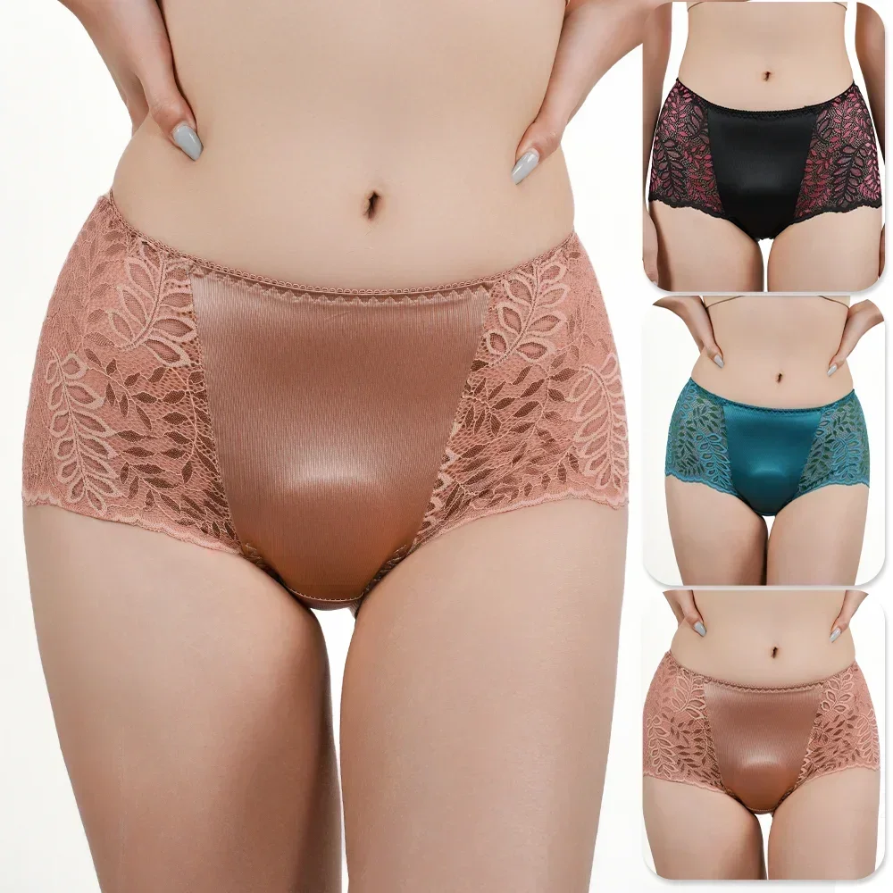 New Sexy Lace Panties For Women Hollowed-Out Seamless Boyshort Briefs Mid-waist Plus Size Lingeries Underpants Woman Underwear