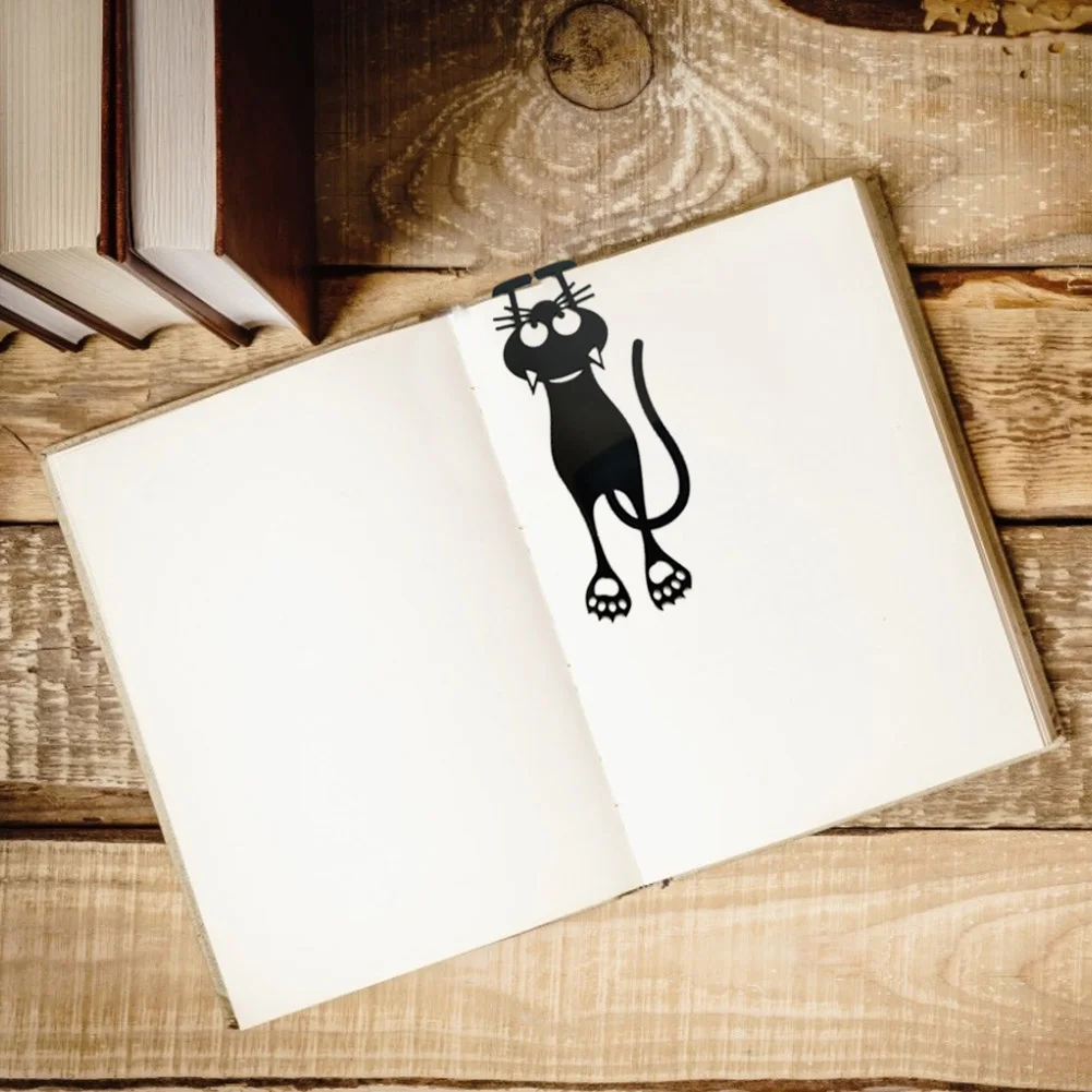 2Pcs Hollow แมว Bookmark พลาสติกน่ารักการ์ตูนแมว Wacky แขวน Reading Marker เครื่องเขียนอุปกรณ์สำนักงานโรงเรียนเด็กข...