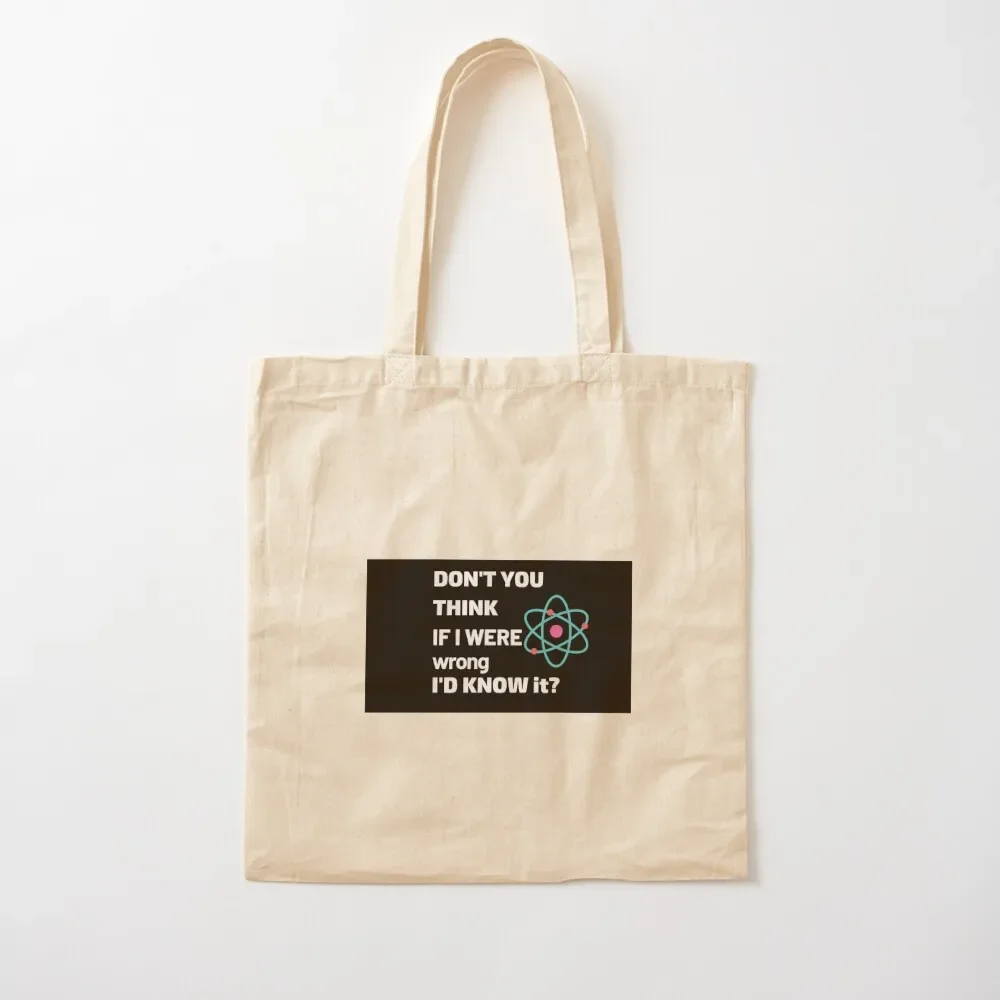 

Don't you think, if I were wrong I'd know it N 2 Tote Bag reusable shopping bag eco bag folding shopping